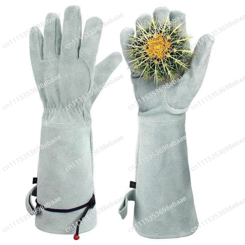 Garden Gloves Thorn Proof - Long Cowhide Gardening Gloves, Thorn Proof