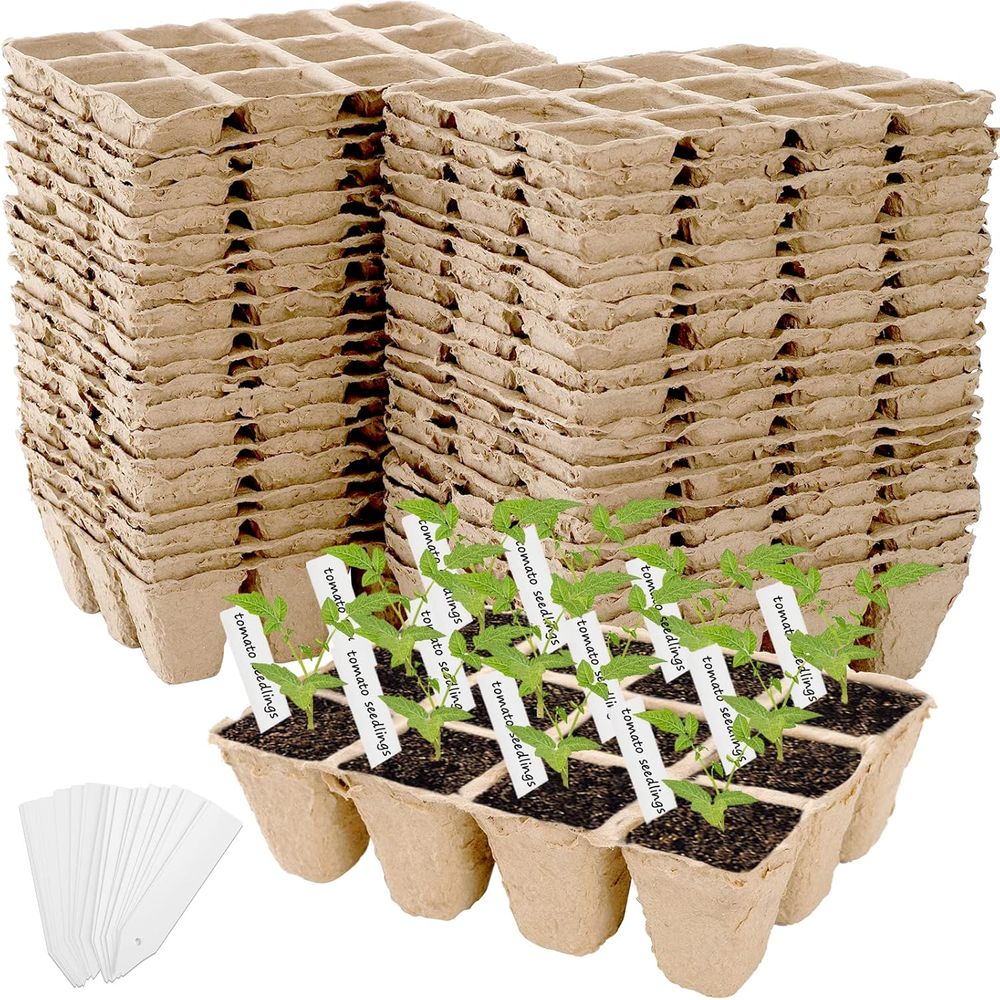 Seed Starter Trays - 40 Pack Peat Pots Seed Starter