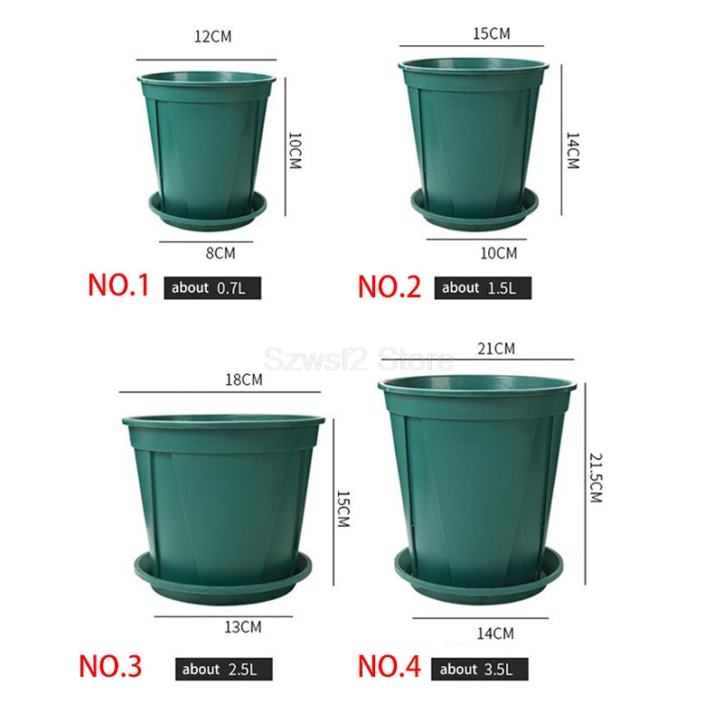 Gardening Tools Cute - 5/10pcs Green Plastic Plant Flower Pot