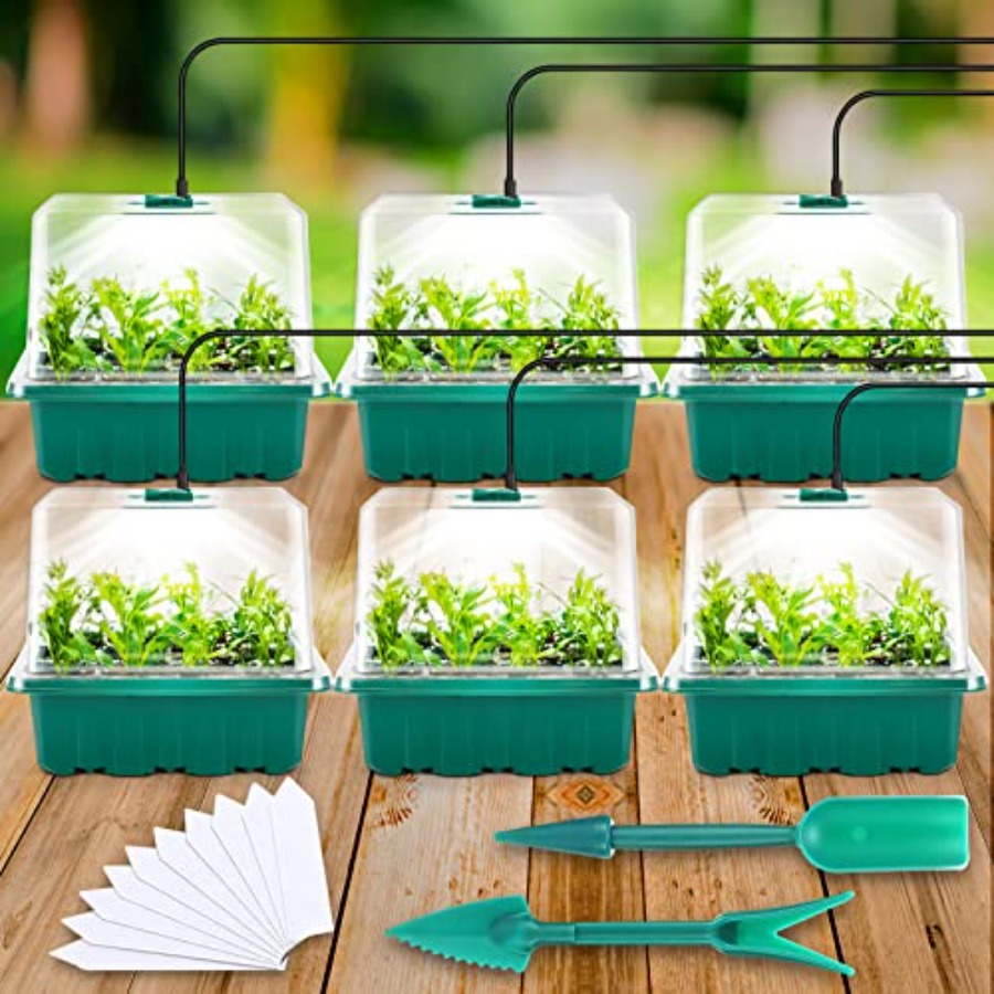 Seed Starter Trays - Seed Starter Tray with Light, 6PCS