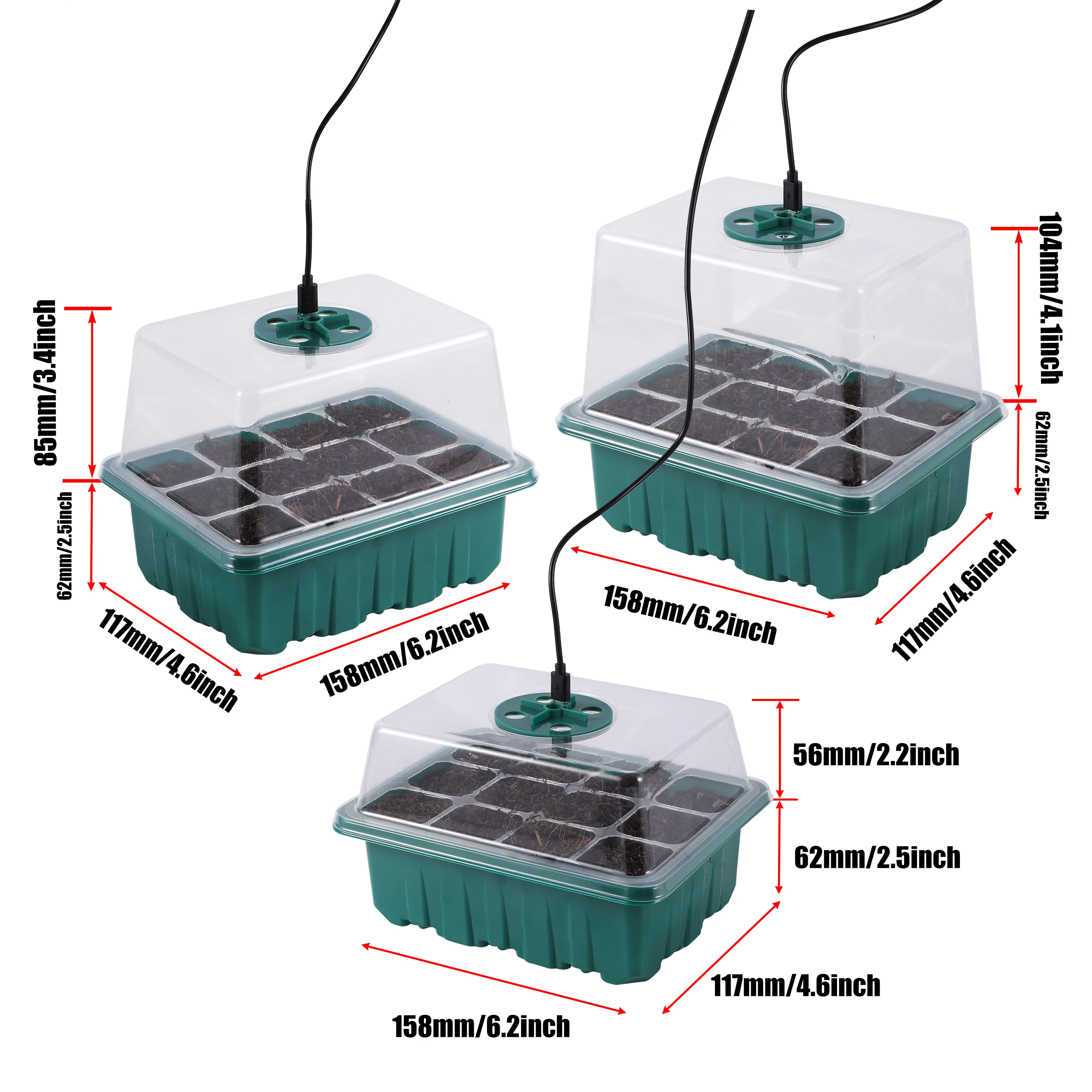 5 Pack/Set Seed Starter Tray P - Seed Starter Trays 评论和价格