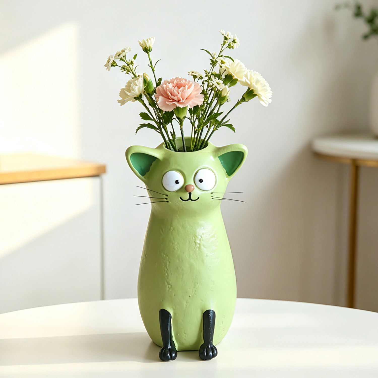 Creative Resin Cat Vase Quirky - Gardening Tools Cute 评论和价格
