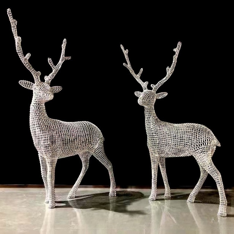 Deer sculpture metal ginkgo bi - Gardening Tools Sketch 评论和价格