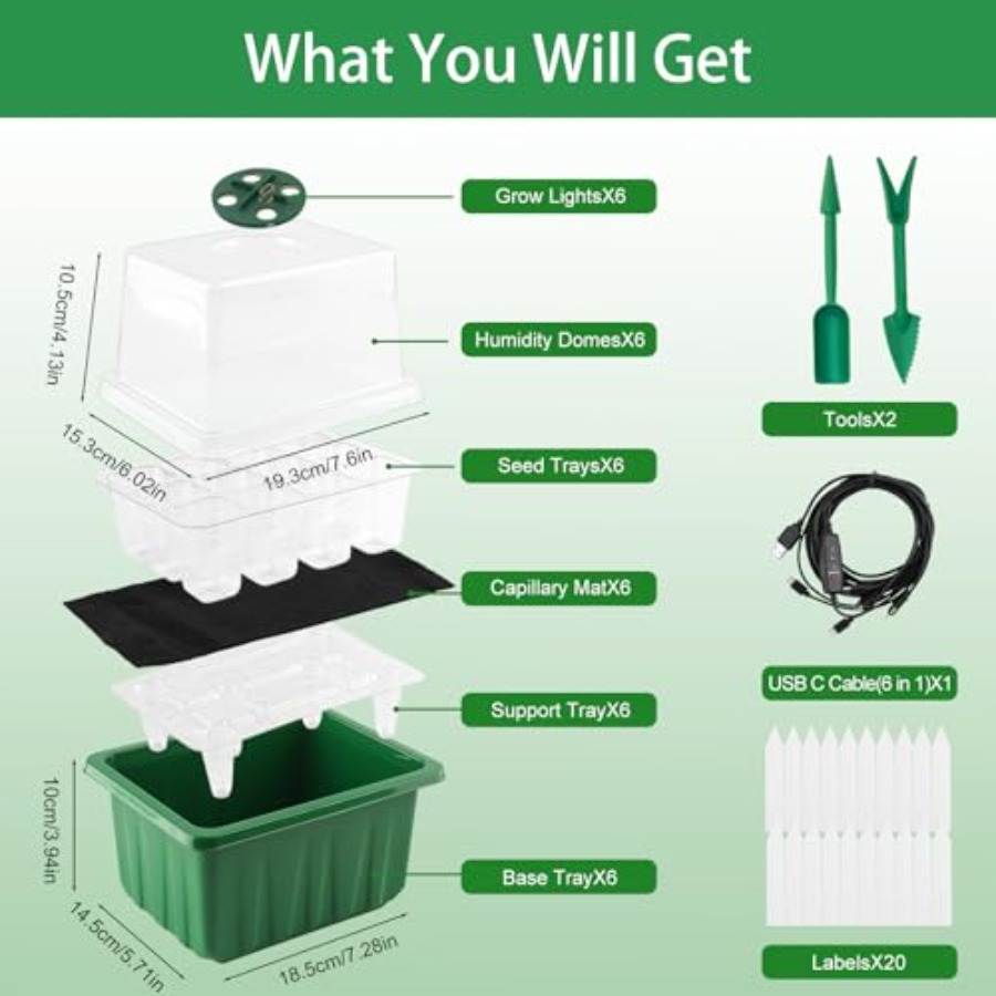 Seed Starter Tray with Light 6 - Seed Starter Trays 评论和价格