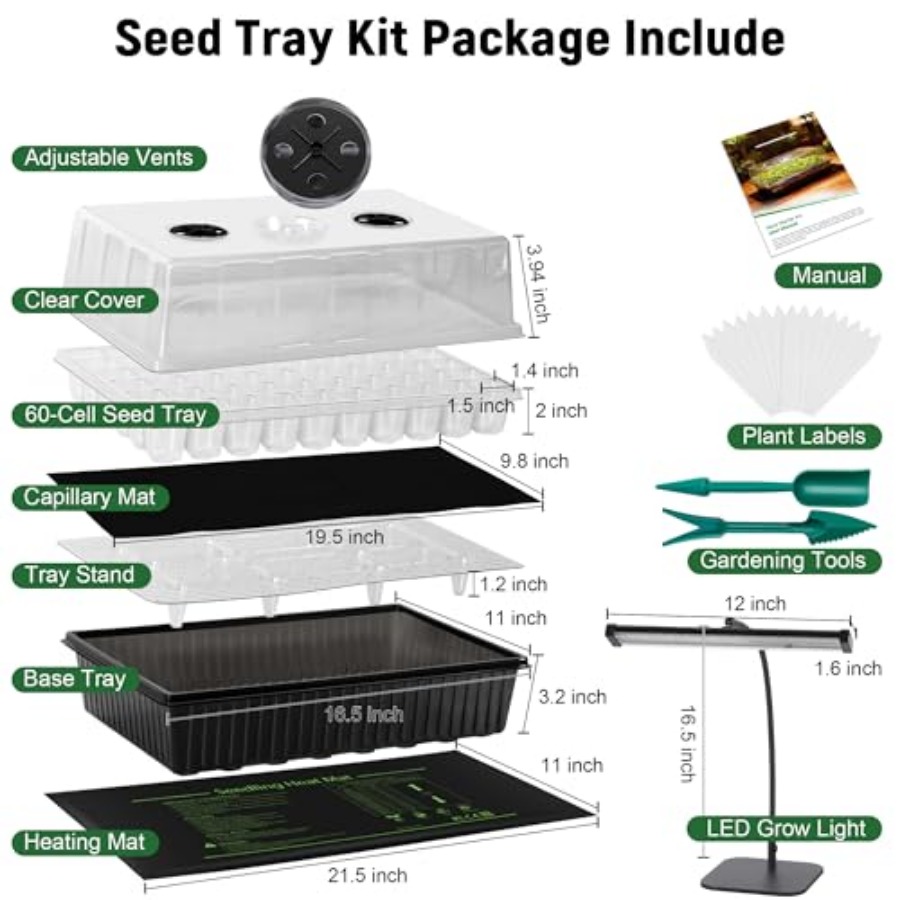 60-Cell Self-Watering Seed Sta - Seed Starter Trays 评论和价格