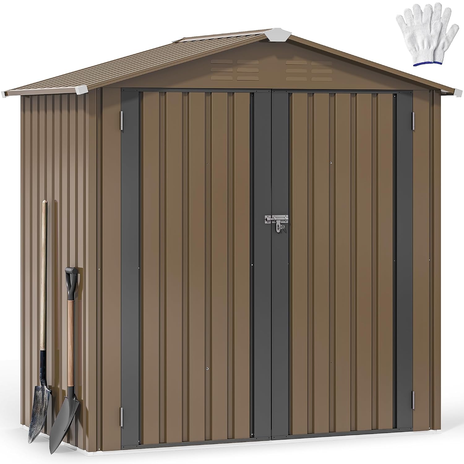 6x4ft Metal Outdoor Storage Sh - Gardening Tools Heavy Duty 评论和价格