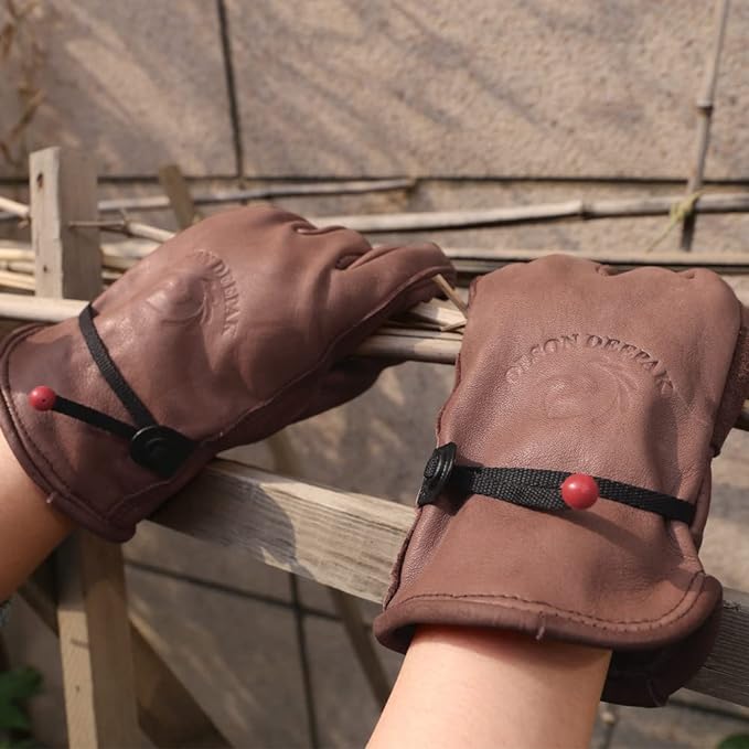 Cowhide Leather Gloves for Men - Garden Gloves Thorn Proof 评论和价格