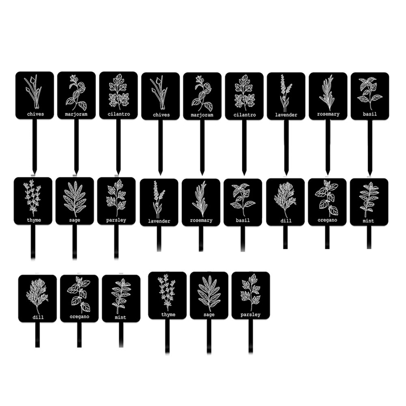 24Pcs Acrylic Plant Label Sign - Gardening Tools Names 评论和价格