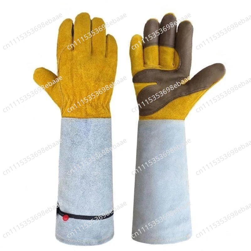 Long Cowhide Gardening Gloves, - Garden Gloves Thorn Proof 评论和价格