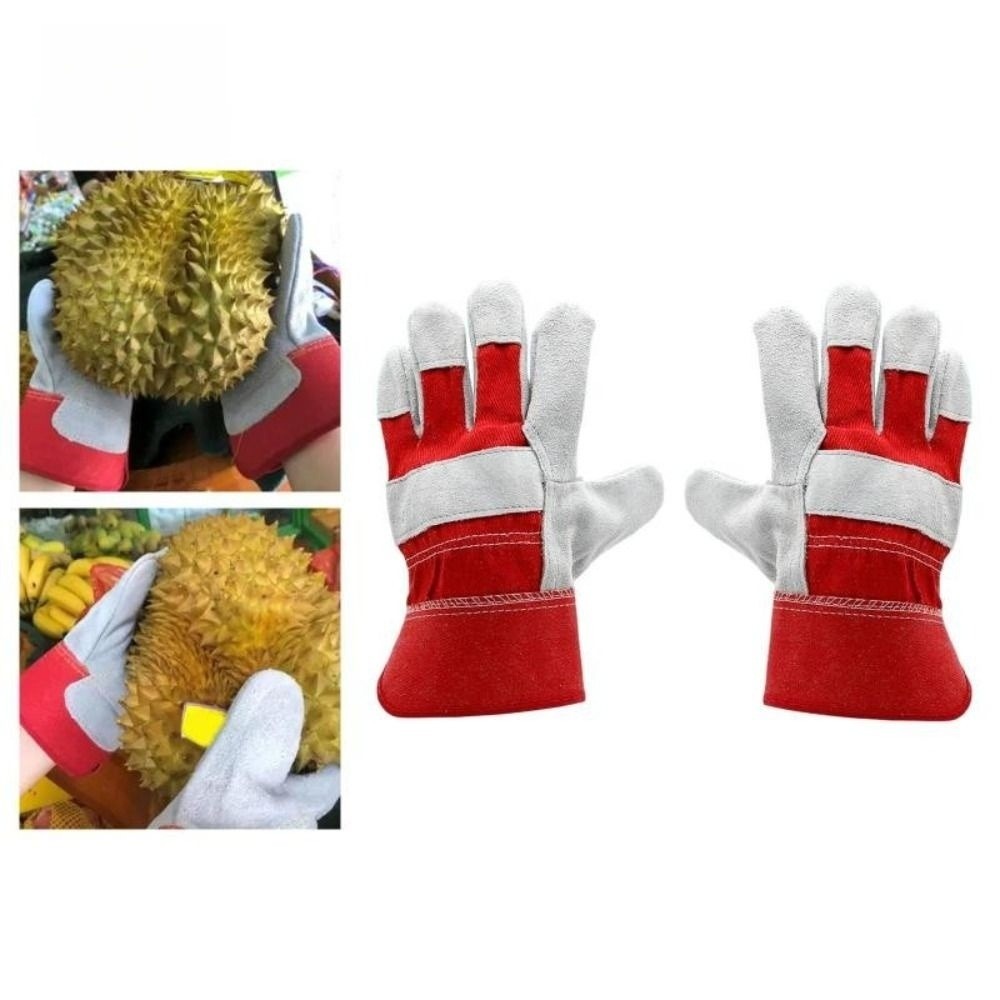 Cowhide Leather Gardening Glov - Garden Gloves Thorn Proof 评论和价格