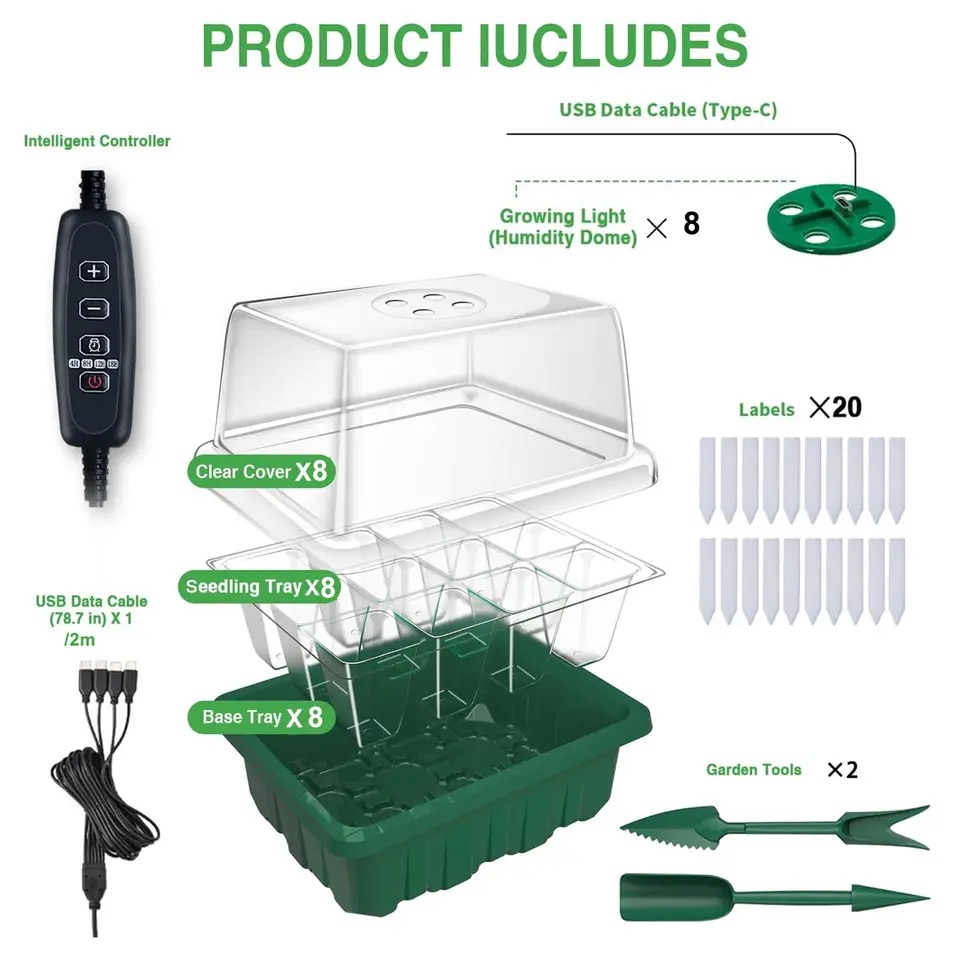 KEBINCPLED Full Spectrum USB 5 - Seed Starter Trays 评论和价格