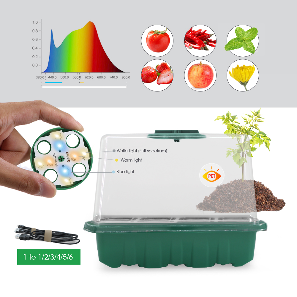 LED Nursery Pots with Grow Lig - Seed Starter Trays 评论和价格