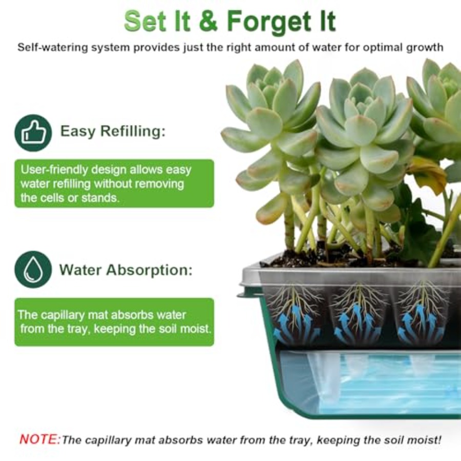 Seed Starter Tray with Grow Li - Seed Starter Trays 评论和价格