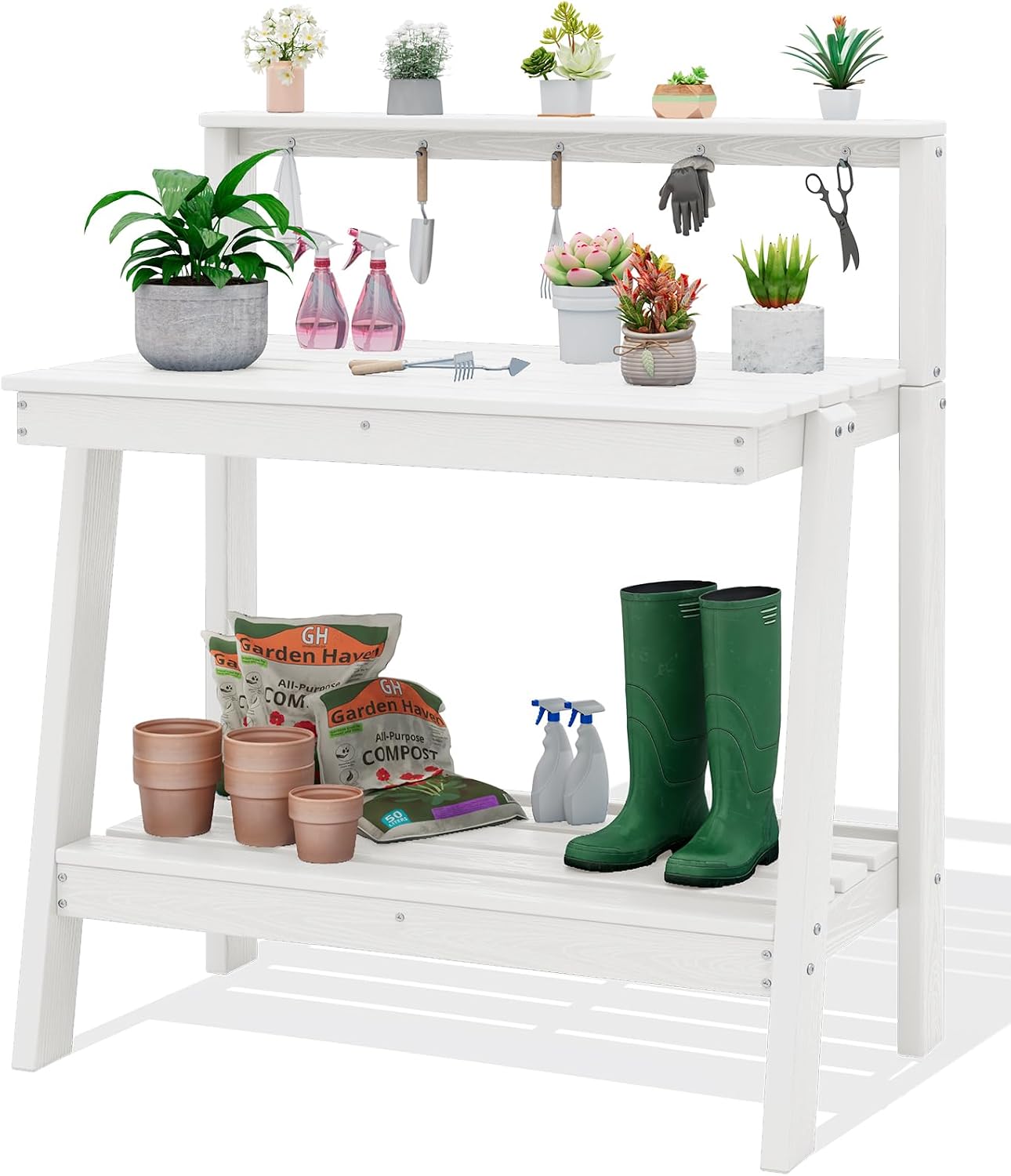 Outdoor Potting Bench with Sto - Gardening Tools Heavy Duty 评论和价格