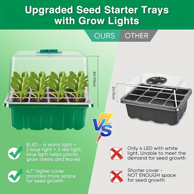 LED Grow Light Garden Plant Su - Seed Starter Trays 评论和价格
