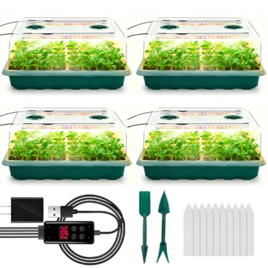 Seed Starter Tray with Grow Li - Seed Starter Trays 评论和价格