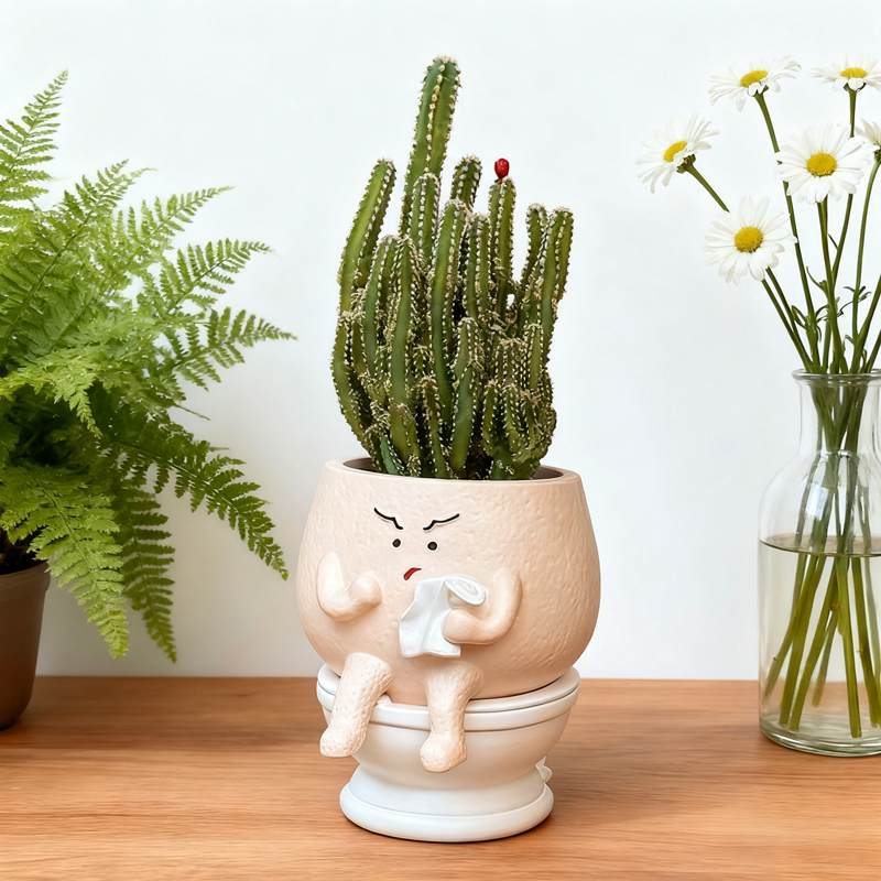 Funny Ghost Toilet Resin Succu - Gardening Tools Cute 评论和价格