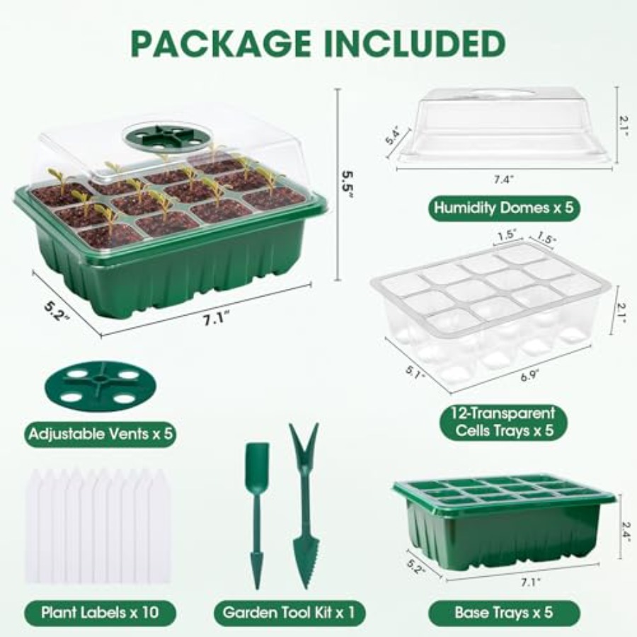 5 Packs Seed Starter Tray with - Seed Starter Trays 评论和价格