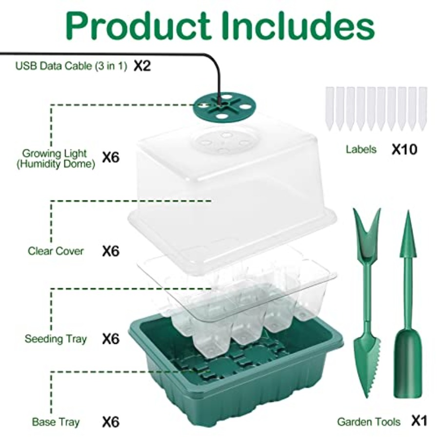 Seed Starter Tray with Light,  - Seed Starter Trays 评论和价格